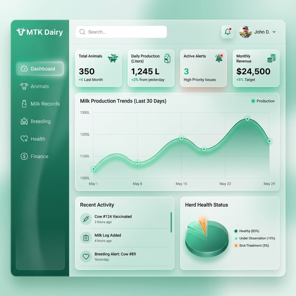 MTK Dairy Dashboard Preview